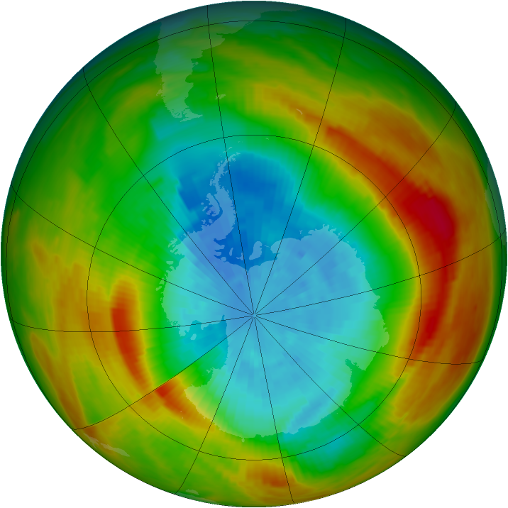 Antarctic ozone map for 25 September 1979